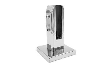 Стеклодержатель напольный 50х50х160 мм, литой, плоский, без сверления, нержавеющая сталь AISI 304, полированная k275-3 купить в Санкт-Петербурге