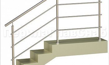 Три ригеля на сварке, круглый поручень и круглые стойки для крыльца в Санкт-Петербурге. Готовые проекты ПерилаГлавСнаб Три ригеля на сварке, круглый поручень и круглые стойки для крыльца в Санкт-Петербурге. Готовые проекты ПерилаГлавСнаб