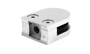 Стеклодержатель литой с вставками под стекло 8-10 мм, закругленный под Ø50.8 мм, 40х22х50, полированный, (AISI 304) k001-8 купить в Санкт-Петербурге