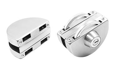 Замок для стеклянной двери с ответной частью на стекло, без вырезов в стекле шлифованный t109 SSS купить в Санкт-Петербурге