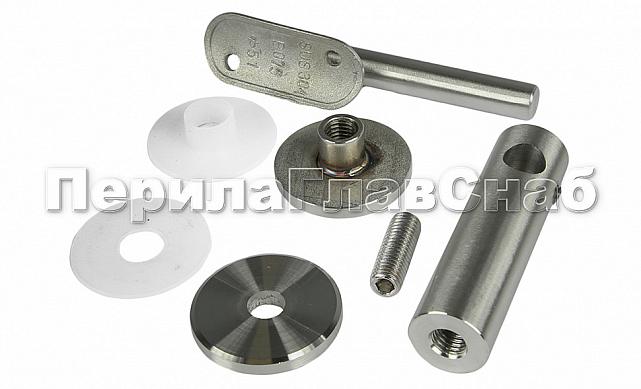 Выносной держатель поручня на стекло 8-20 мм, регулируемый, с ложементом, шлифованный, (AISI 304) k241 2