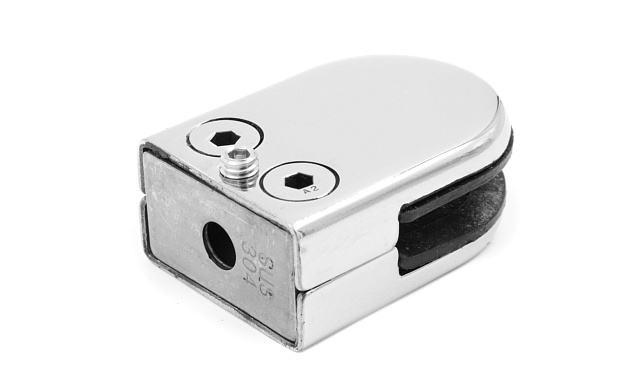 Стеклодержатель штампованный под стекло 10 мм (5+5 мм), на плоскость 40х24х54 полированный (AISI 304) k539-10 Стеклодержатель штампованный под стекло 10 мм (5+5 мм), на плоскость 40х24х54 полированный (AISI 304) k539-10