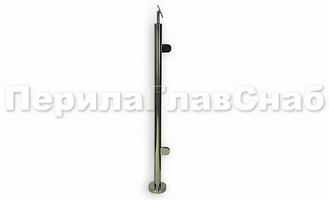 Стойка круглая Ø38.1: 2 литых зажимных стеклодержателя, под стекло 8-10 мм, полированная, высота 950 мм (AISI 304) k722-L 2 Стойка круглая Ø38.1: 2 литых зажимных стеклодержателя, под стекло 8-10 мм, полированная, высота 950 мм (AISI 304) k722-L 2