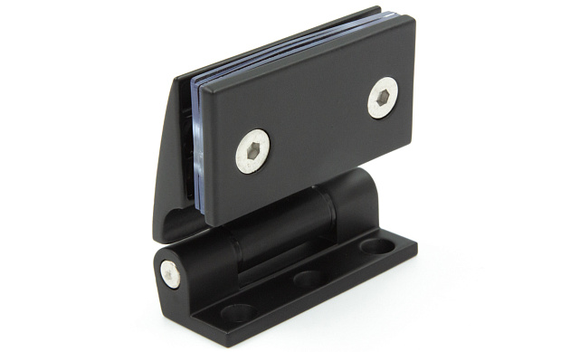 Петля для душевой стена-стекло 90°, односторонняя, без реза, нержавеющая сталь AISI 304, черная t315 BL  2 Петля для душевой стена-стекло 90°, односторонняя, без реза, нержавеющая сталь AISI 304, черная t315 BL  2