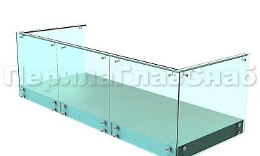 Ограждения на несущем стекле с торцевым креплением для балкона купить в Санкт-Петербурге