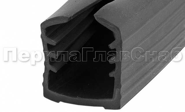Уплотнитель в поручень с пазом 27х30 для стекла 10+10 мм, EPDM Фk308