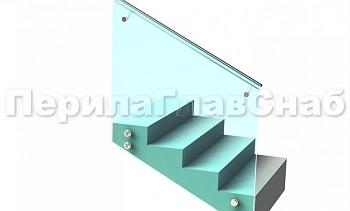 Ограждение с поручнем на выносе на точечном креплении на лестнице в Санкт-Петербурге. Готовые проекты ПерилаГлавСнаб