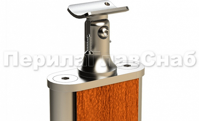 Дизайнерская плоская комбинированная стойка в сборе из шлифованной нержавеющей стали и древесины дуба с двумя пластинчатыми стеклодержателями k742-3 2 Дизайнерская плоская комбинированная стойка в сборе из шлифованной нержавеющей стали и древесины дуба с двумя пластинчатыми стеклодержателями k742-3 2