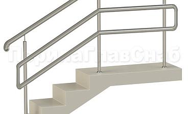 Нержавеющие ограждения с двойным поручнем без ригелей - вариант 1 купить в Санкт-Петербурге