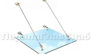 Стеклянный козырек на вантах купить в Санкт-Петербурге