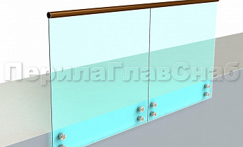 Ограждение с деревянным поручнем на точечном креплении в Санкт-Петербурге. Готовые проекты ПерилаГлавСнаб Ограждение с деревянным поручнем на точечном креплении в Санкт-Петербурге. Готовые проекты ПерилаГлавСнаб