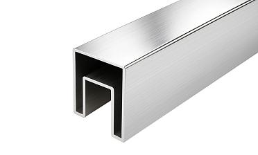 Труба 40х40 мм с пазом 24 х 24 под стекло, AISI 304 шлифованная k856-2 купить в Санкт-Петербурге