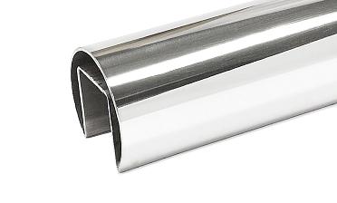 Труба Ø42.4 мм, с пазом 24х24 мм, тройная полировка 800GRIT, AISI 304 k820-3 купить в Санкт-Петербурге