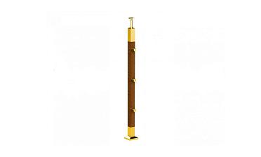 Готовая стойка 40х40х950 мм, деревянная, со вставками из нержавеющей стали 2х100 мм с 3 ригеледержателями k740-1-G купить в Санкт-Петербурге Готовая стойка 40х40х950 мм, деревянная, со вставками из нержавеющей стали 2х100 мм с 3 ригеледержателями k740-1-G купить в Санкт-Петербурге