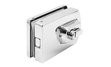 Замок для стеклянной двери вертикальный с ответной частью на стену и пол, полированный, вырез 15 t135 PSS купить в Санкт-Петербурге