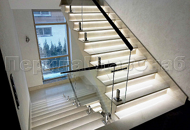 Стеклянные перила для маршевых лестниц купить в Санкт-Петербурге Стеклянные перила для маршевых лестниц купить в Санкт-Петербурге