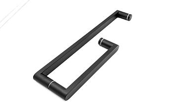 Ручка 225х425 круглая+квадратная труба AISI 304 черная t628 BL купить в Санкт-Петербурге