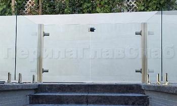 Зажимные двустворчатые калитки из нержавеющей стали со стеклом в Санкт-Петербурге. Готовые проекты ПерилаГлавСнаб