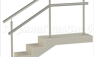 Ограждения с квадратным поручнем и дополнительным поручнем без ригелей купить в Санкт-Петербурге