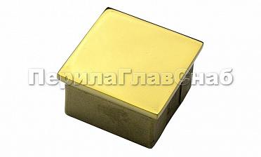 Заглушка для профильной трубы 40х40 мм, литая, полированная, под золото Фk224-88 купить в Санкт-Петербурге