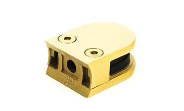 Стеклодержатель литой с вставками под стекло 8 мм (4+4 мм), закругленный под Ø38.1 мм, 40х22х50, золотой k001-88 купить в Санкт-Петербурге