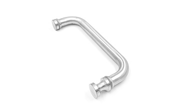 Дверная ручка с кнобом для стекла 8-10 мм, 19х201 мм, отверстие 12 мм, шлифованная t623-200 SSS купить в Санкт-Петербурге