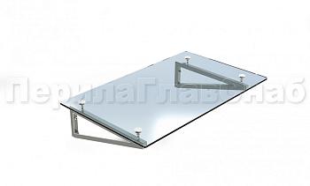 Стеклянный козырек на консоли из трубы в Санкт-Петербурге. Готовые проекты ПерилаГлавСнаб