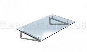 Стеклянный козырек на консоли из трубы купить в Санкт-Петербурге