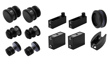 Комплект раздвижной системы для стеклянной душевой, нержавеющая сталь AISI 304, черная t401 BL купить в Санкт-Петербурге