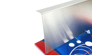 Лицевая накладка из шлифованной нержавейки на профиль т100 20.3х101 мм длина 2 м т100-11  купить в Санкт-Петербурге