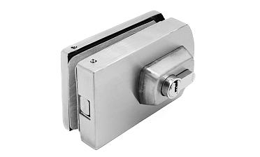 Замок для стеклянной двери вертикальный с ответной частью на стену и пол, шлифованный, вырез 15 t135 SSS купить в Санкт-Петербурге