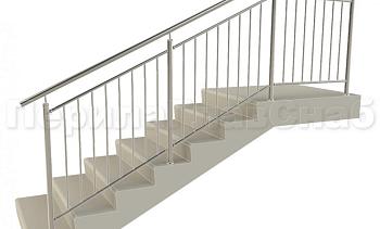 Нержавеющие ограждения для детских образовательных учреждений  с вертикальным заполнением “Частокол” - вариант №2 в Санкт-Петербурге. Готовые проекты ПерилаГлавСнаб