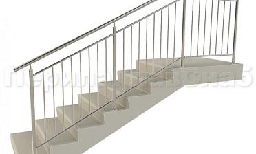 Нержавеющие ограждения для детских образовательных учреждений  с вертикальным заполнением “Частокол” - вариант №2 купить в Санкт-Петербурге