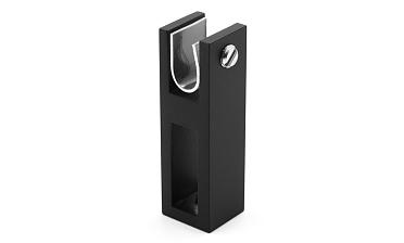 Соединитель труба-стекло для трека 30х10 мм, нержавеющая сталь AISI 304, черная t461 BL купить в Санкт-Петербурге