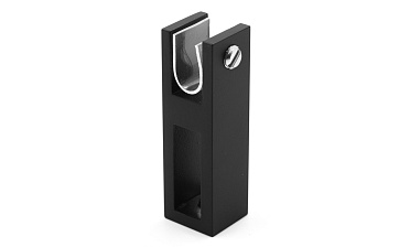 Соединитель труба-стекло для трека 30х10 мм, нержавеющая сталь AISI 304, черная t461 BL купить в Санкт-Петербурге