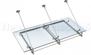 Стеклянный козырек на вантах и профильном каркасе купить в Санкт-Петербурге