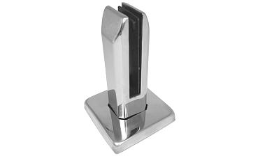 Стеклодержатель напольный, плоский 45х50х160 мм, для стекла 10 - 12 мм, полированный, без сверления стекла AISI 304 k282 купить в Санкт-Петербурге