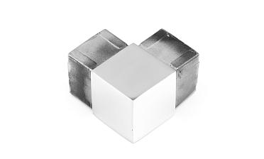 Отвод для поручня с пазом 40х40 мм, полированный, (AISI 304) k546 купить в Санкт-Петербурге