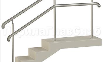 Нержавеющие ограждения с двойным поручнем без ригелей - вариант 2 в Санкт-Петербурге. Готовые проекты ПерилаГлавСнаб