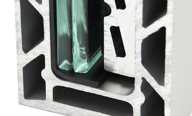 Комплект профиля зажимного для стекла 20мм и 10+10,с отверстиями, АНОД. алюминий 100х60мм, т100-1-20 8