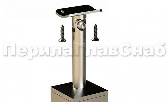 Готовая стойка 40х40х950 мм, деревянная, со вставками из нержавеющей стали 2х100 мм с 2 пластинчатыми стеклодержателями k740-2 5 Готовая стойка 40х40х950 мм, деревянная, со вставками из нержавеющей стали 2х100 мм с 2 пластинчатыми стеклодержателями k740-2 5