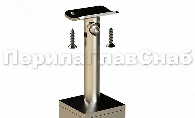 Готовая стойка 40х40х950 мм, деревянная, со вставками из нержавеющей стали 2х100 мм с 2 пластинчатыми стеклодержателями, под золото k740-2-G 5 Готовая стойка 40х40х950 мм, деревянная, со вставками из нержавеющей стали 2х100 мм с 2 пластинчатыми стеклодержателями, под золото k740-2-G 5