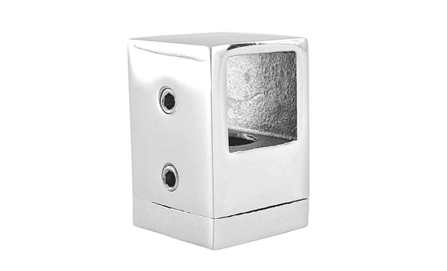 Ригеледержатель под квадратный ригель 15х15 мм, полированный, (AISI 304) k266-3 2 Ригеледержатель под квадратный ригель 15х15 мм, полированный, (AISI 304) k266-3 2