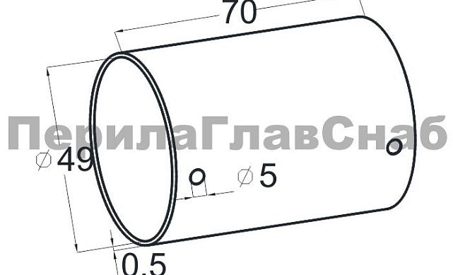 Соединитель для круглого пластикового поручня Ø50.8, золото k260-88 3 Соединитель для круглого пластикового поручня Ø50.8, золото k260-88 3