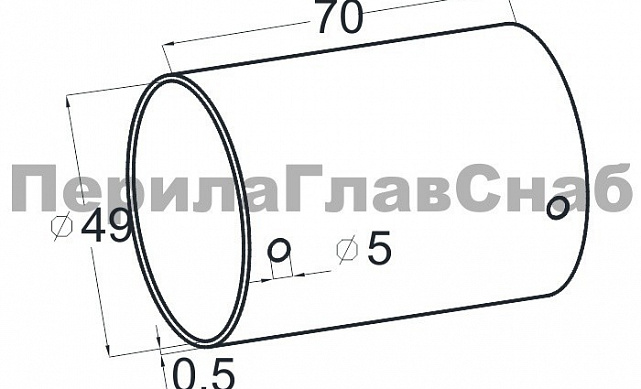 Соединитель для круглого пластикового поручня Ø50.8, золото k260-88 3