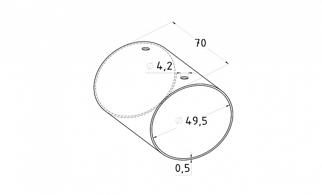 Соединитель дер./пласт. поручня Ø49 мм, (AISI 201) k260 2