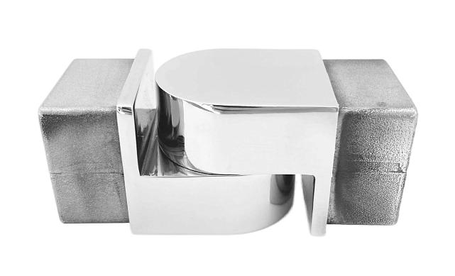 Отвод для поручня с пазом 40х40 мм, шарнирный, полир., (AISI 304) k546-2 6
