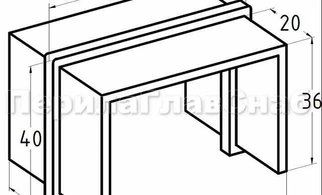 Соединитель для поручня с пазом 40х60 мм, полированный (AISI 304) k541 2