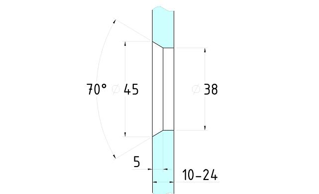 Стеклодержатель (рутель) с зенковкой AISI304 k364 2