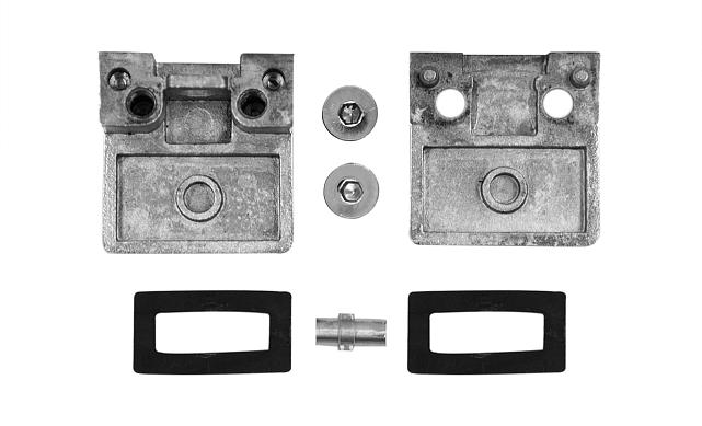 Стеклодержатель литой квадратный с вставками под стекло 8-10 мм (4+4 мм), на стойку Ø38.1 мм, 41х22х42, полированный, (AISI 304) k004-10 7